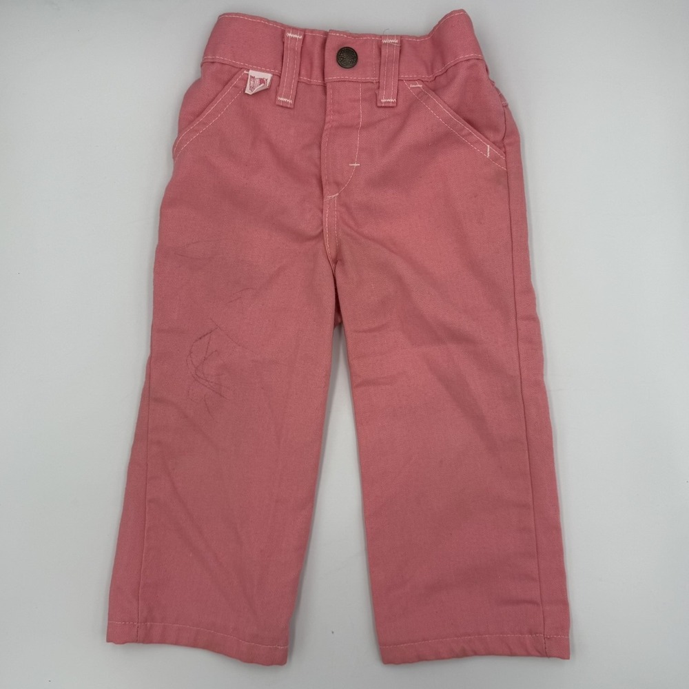 VTG 70-80s Garanimals Pink Kids 4-5T Pants Embroidered Hearts & Flowers, STAINED - Picture 6 of 14